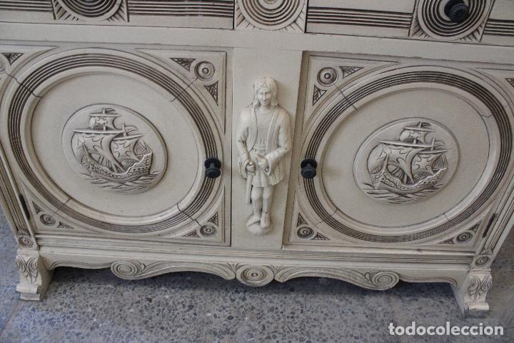 Antig&uuml;edades: mueble de entrada consola cristobal colon - Foto 10