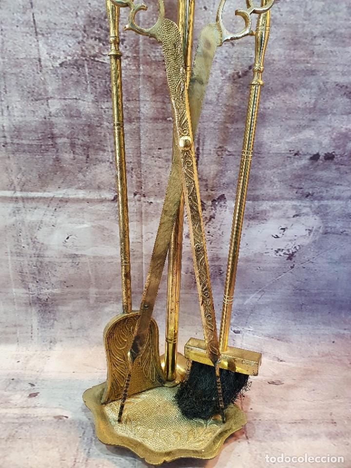 juego de utensilios chimenea de bronce - Buy Other antique objects on  todocoleccion