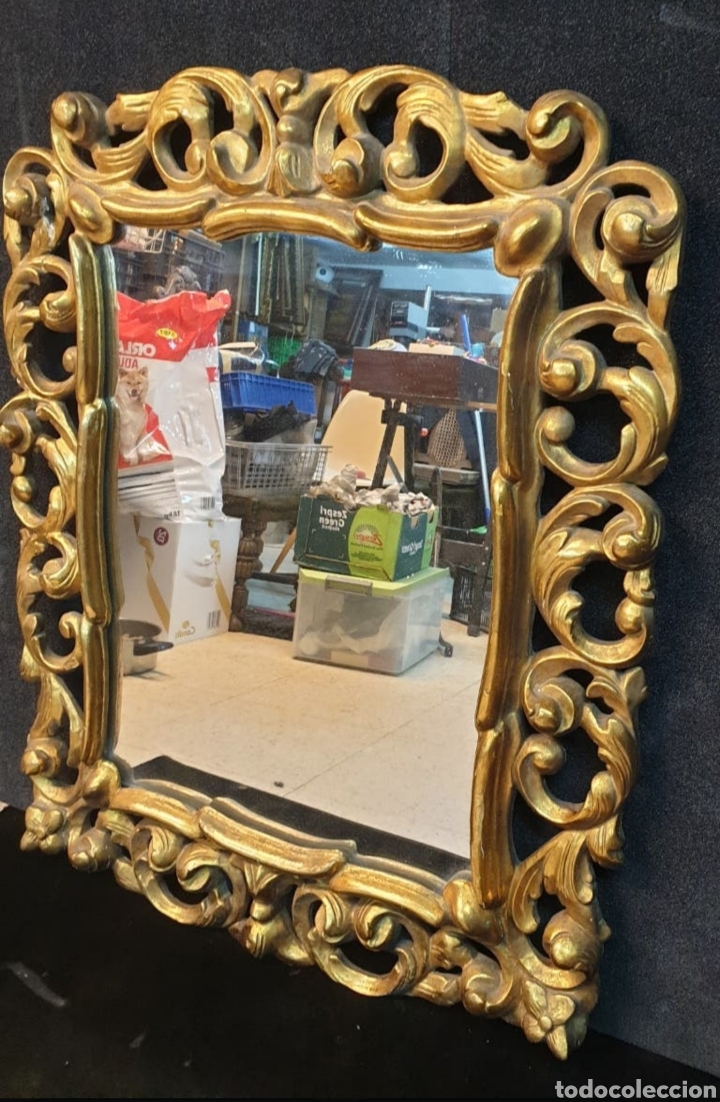 Antig&uuml;edades: Espejo cornucopia en pan de oro - Foto 5