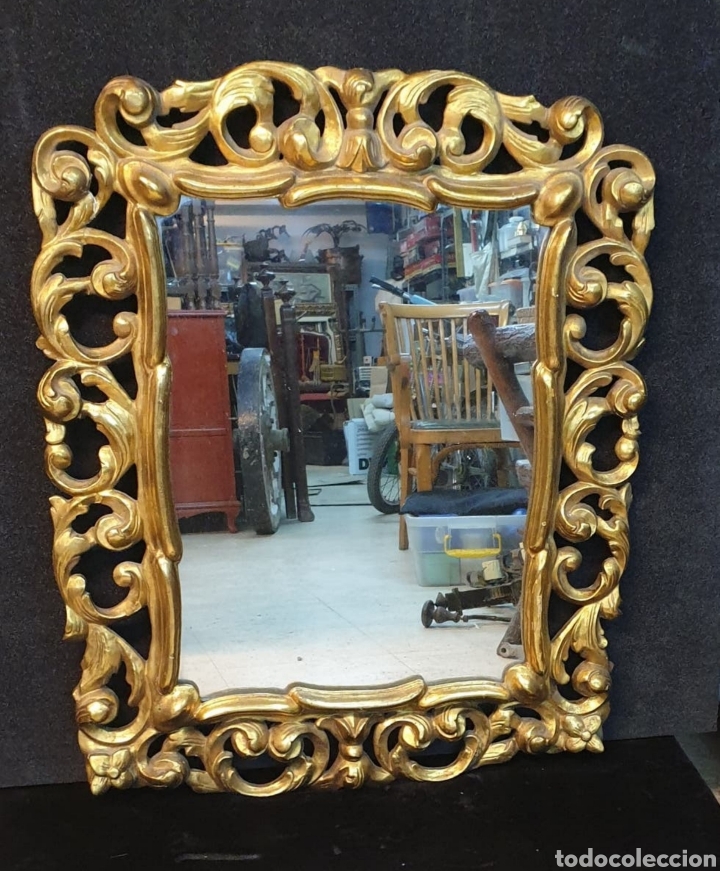 Antig&uuml;edades: Espejo cornucopia en pan de oro - Foto 1