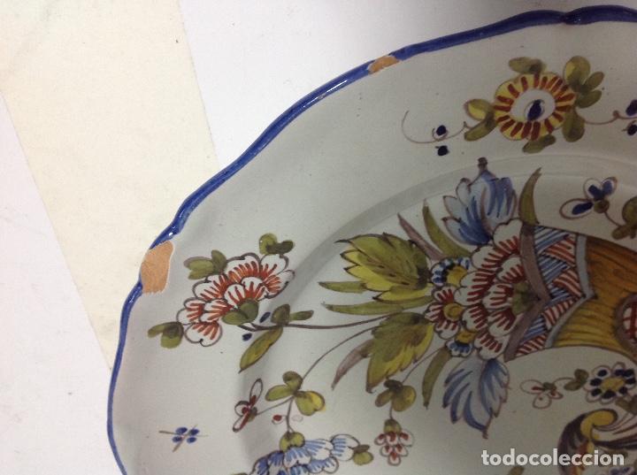 Antig&uuml;edades: Plato franc&eacute;s de cer&aacute;mica esmaltada - Foto 2