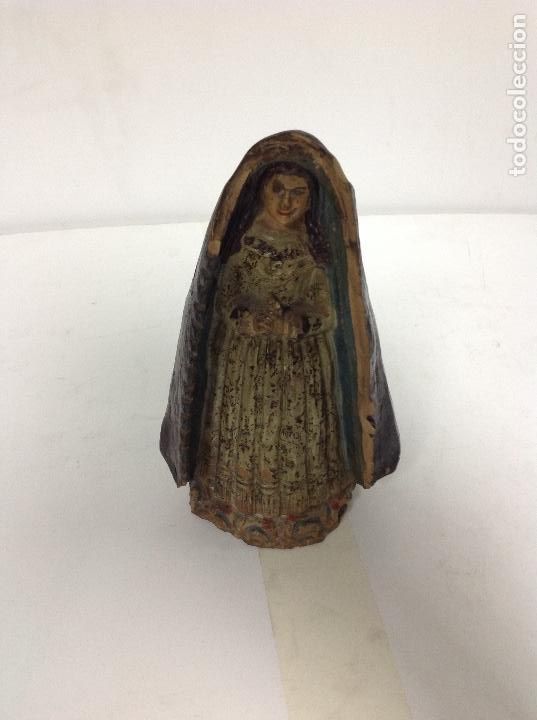 Antig&uuml;edades: Virgen de terracota policromada s XIX - Foto 1
