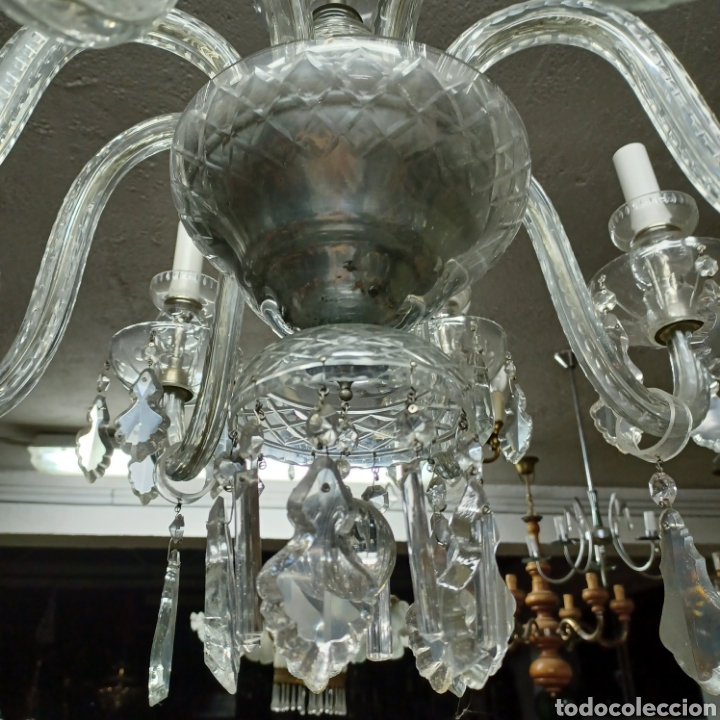 Antigüedades: ANTIGUA LAMPARA DE CRISTAL POSIBLEMENTE DE LA GRANJA - Foto 4 - 301470823