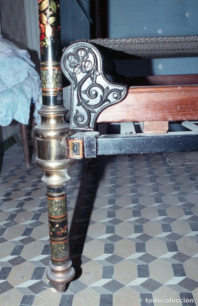 Antigüedades: Cama victoriana con incrustaciones de nácar tema Alhambra. - Foto 16 - 259050940