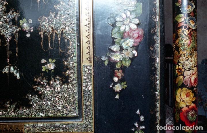 Antigüedades: Cama victoriana con incrustaciones de nácar tema Alhambra. - Foto 22 - 259050940