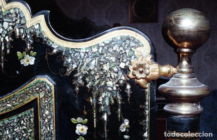 Antigüedades: Cama victoriana con incrustaciones de nácar tema Alhambra. - Foto 28 - 259050940