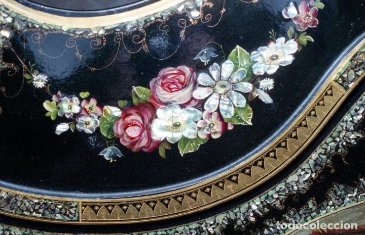 Antigüedades: Cama victoriana con incrustaciones de nácar tema Alhambra. - Foto 30 - 259050940