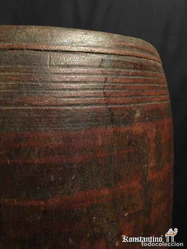 Antig&uuml;edades: Recipiente antiguo de Indonesia en madera 34x24 cms - Foto 2
