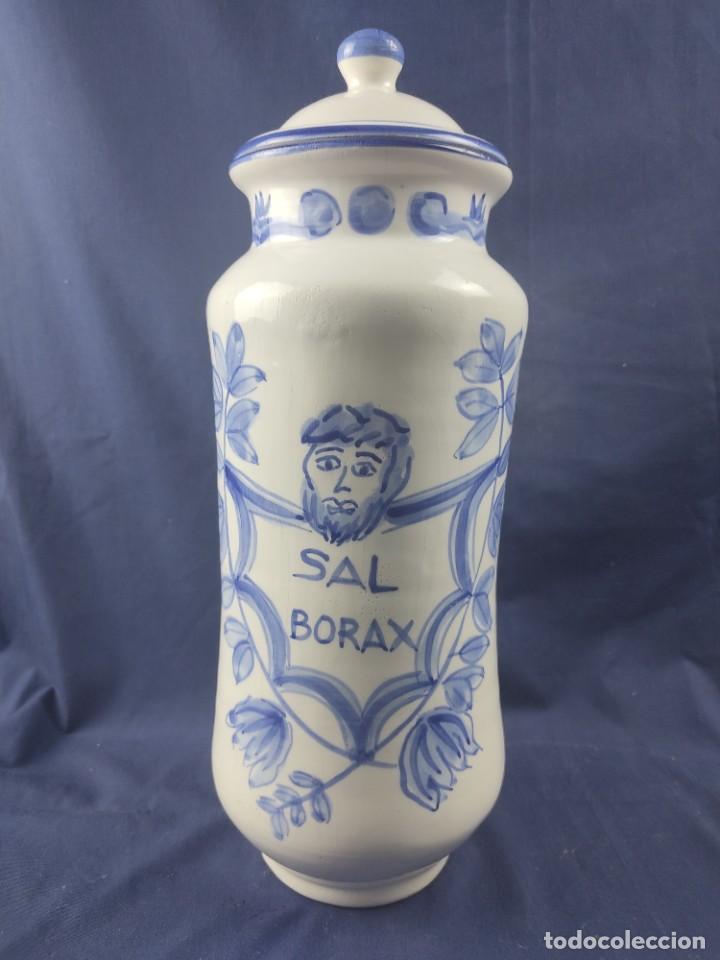 Antigüedades: Original albarero tarro de farmacia ceramica Alcora 40cm - Foto 1 - 301616708