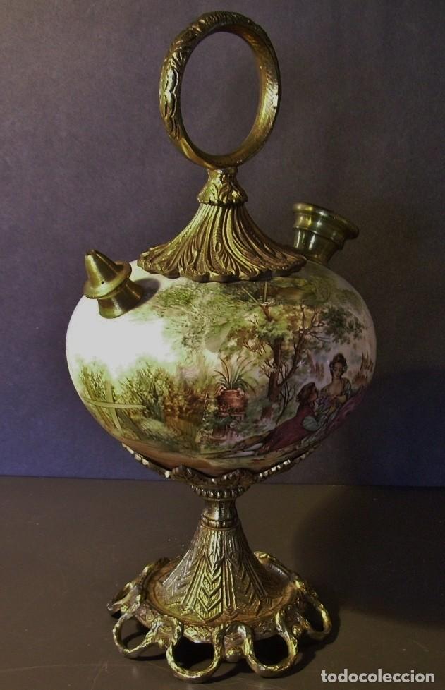Antig&uuml;edades: ROTUNDO Y GRAN BOTIJO DE PORCELANA Y BRONCE - Foto 7