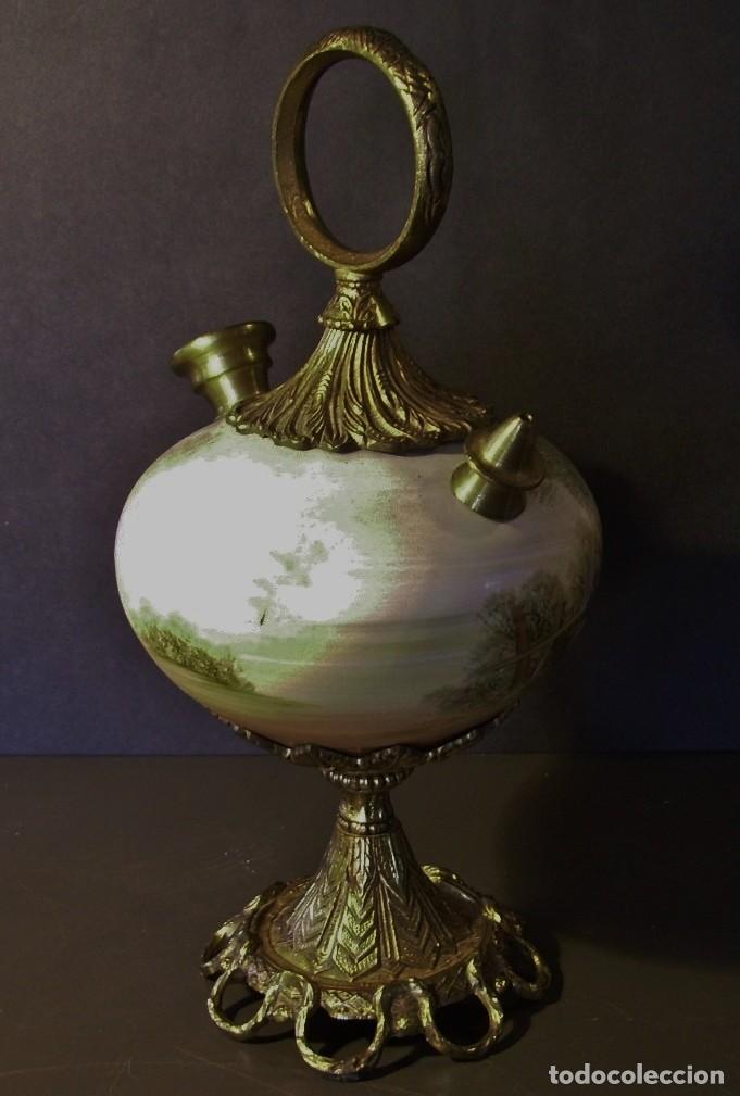 Antig&uuml;edades: ROTUNDO Y GRAN BOTIJO DE PORCELANA Y BRONCE - Foto 8