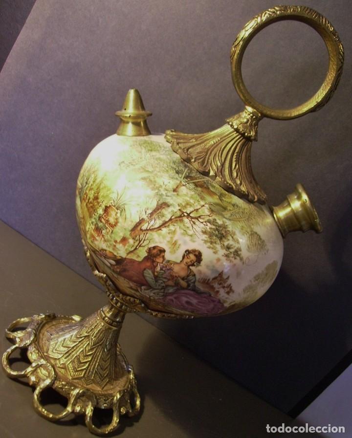 Antig&uuml;edades: ROTUNDO Y GRAN BOTIJO DE PORCELANA Y BRONCE - Foto 10