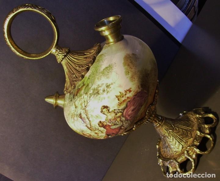 Antig&uuml;edades: ROTUNDO Y GRAN BOTIJO DE PORCELANA Y BRONCE - Foto 12