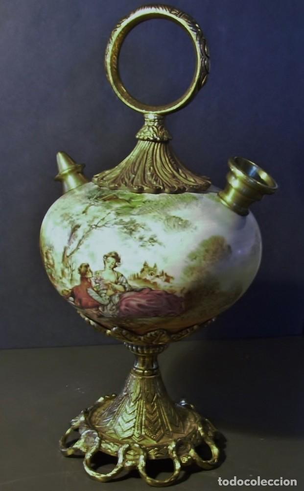 Antig&uuml;edades: ROTUNDO Y GRAN BOTIJO DE PORCELANA Y BRONCE - Foto 13