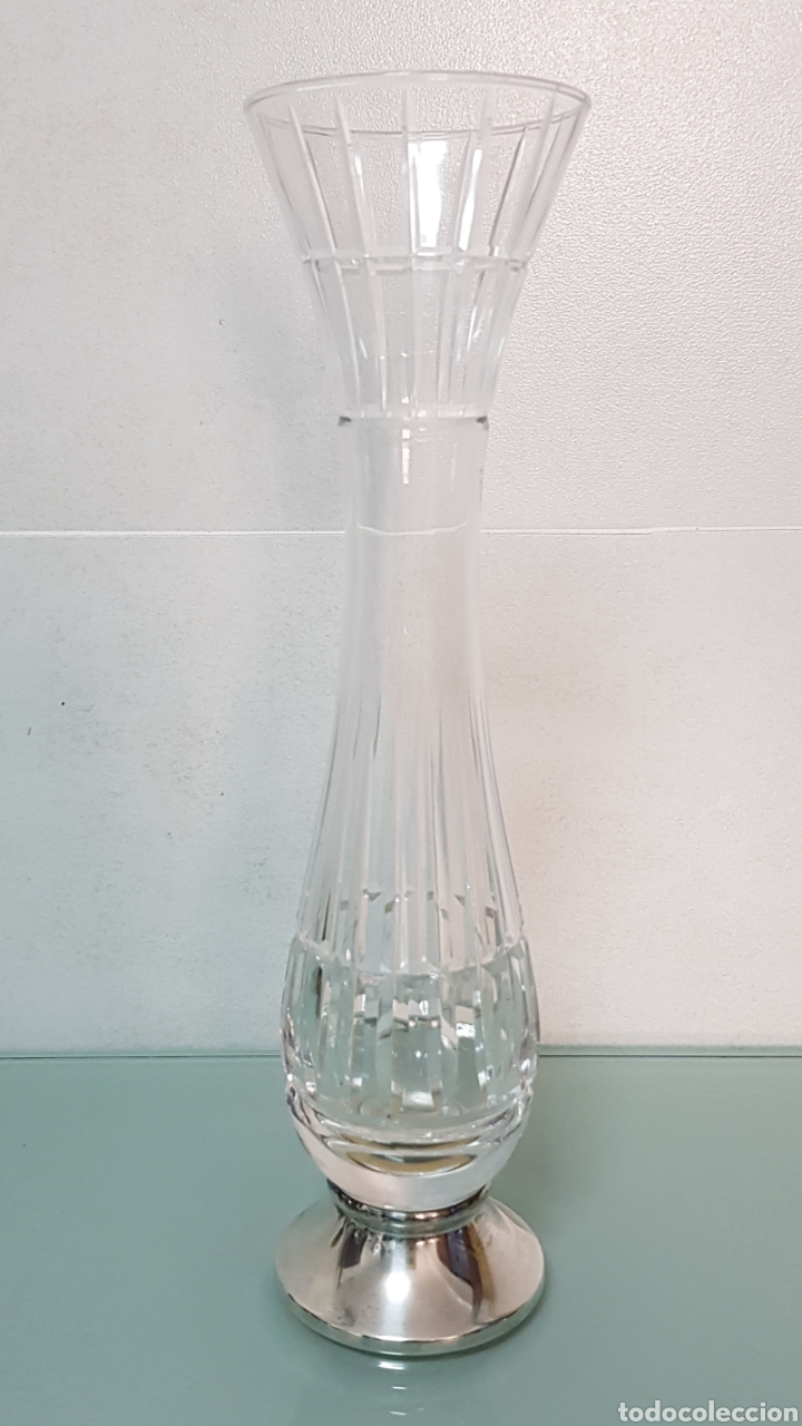 Antig&uuml;edades: JARR&Oacute;N VIOLETERO CRISTAL TALLADO CON BASE DE PLATA