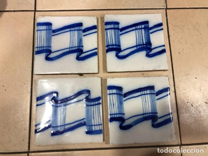Antig&uuml;edades: LOTE DE 4 AZULEJOS FINALES SIGLO XIX - Foto 1