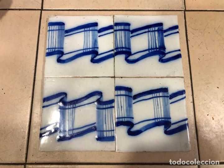 Antig&uuml;edades: LOTE DE 4 AZULEJOS FINALES SIGLO XIX - Foto 3