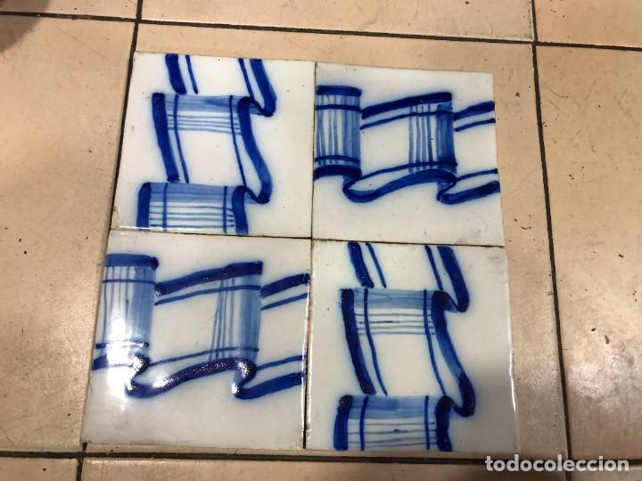 Antig&uuml;edades: LOTE DE 4 AZULEJOS FINALES SIGLO XIX - Foto 4