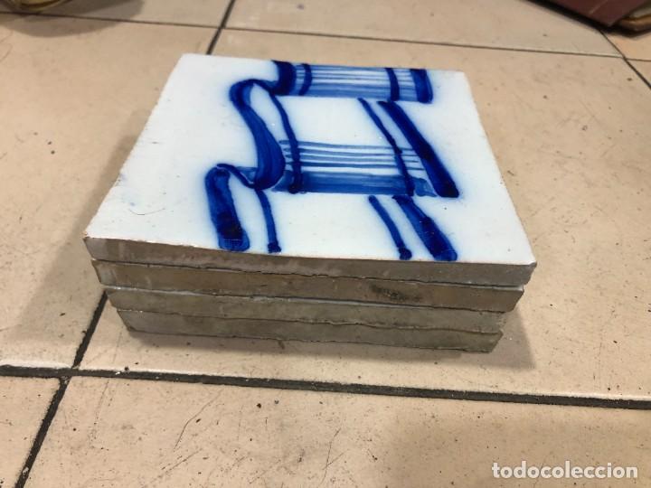 Antig&uuml;edades: LOTE DE 4 AZULEJOS FINALES SIGLO XIX - Foto 10