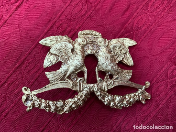 Antig&uuml;edades: Adorno aplique bocallave bronce dorado estilo imperio romanticismo isabelino victoriano