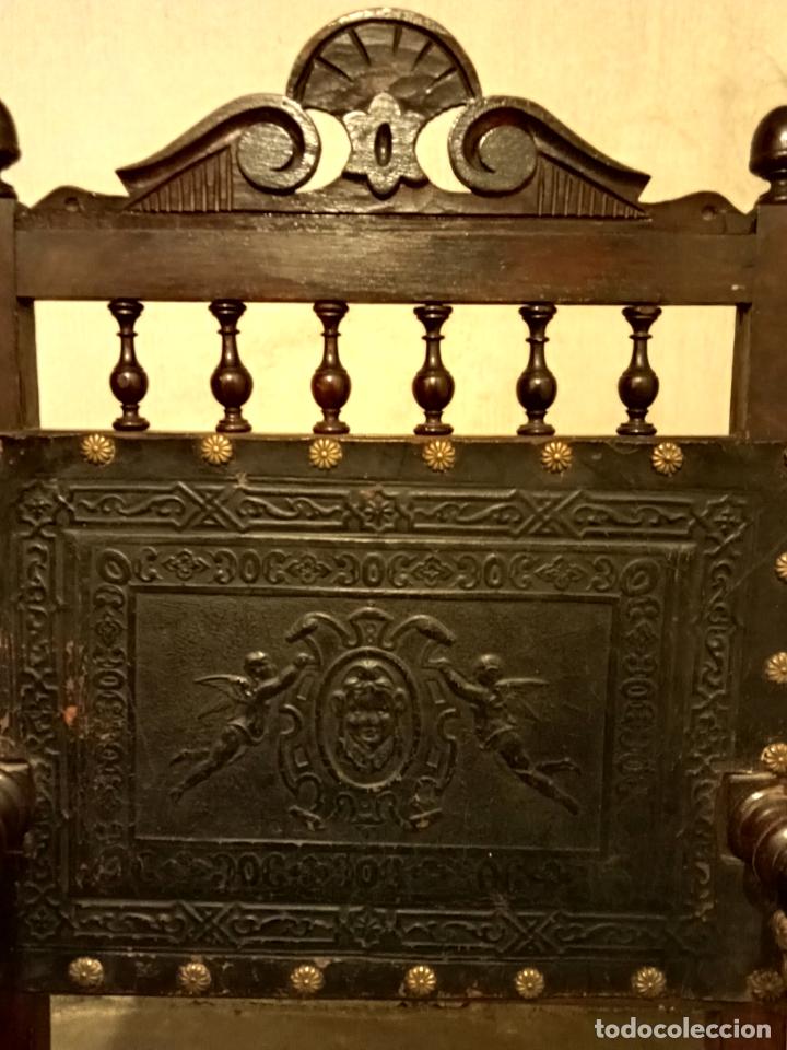 Antig&uuml;edades: SILLON FRAILERO MADERA Y CUERO - Foto 2