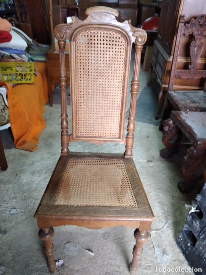 Antig&uuml;edades: Preciosa silla de roble y rat&aacute;n. - Foto 2