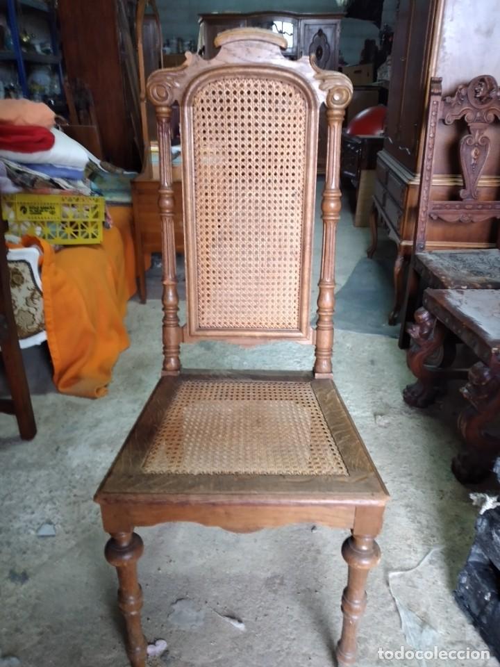 Antig&uuml;edades: Preciosa silla de roble y rat&aacute;n. - Foto 3