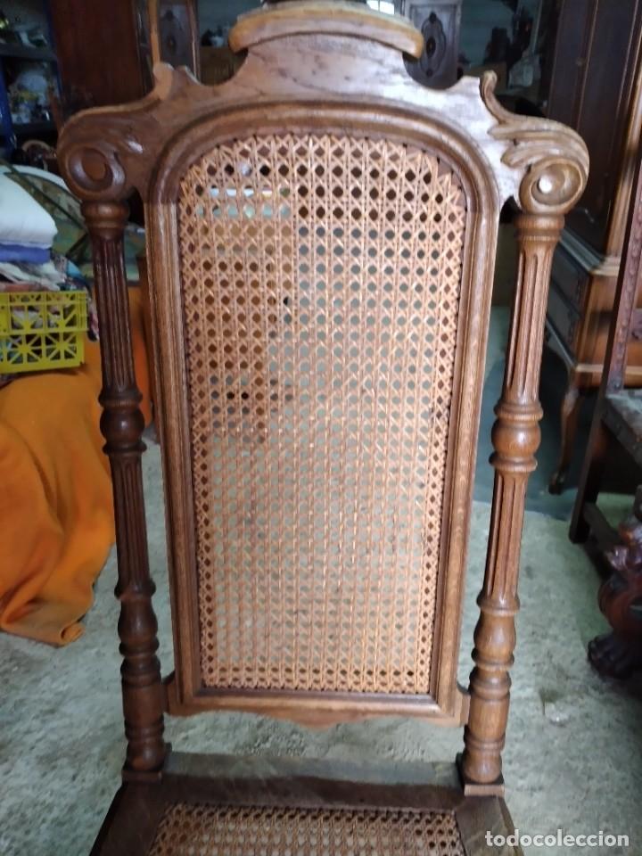 Antig&uuml;edades: Preciosa silla de roble y rat&aacute;n. - Foto 4