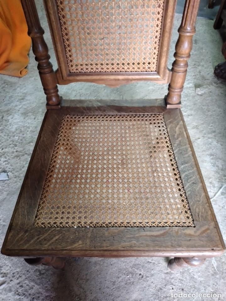 Antig&uuml;edades: Preciosa silla de roble y rat&aacute;n. - Foto 5