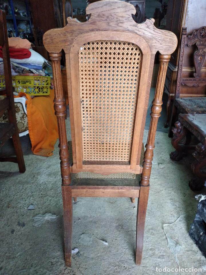 Antig&uuml;edades: Preciosa silla de roble y rat&aacute;n. - Foto 10