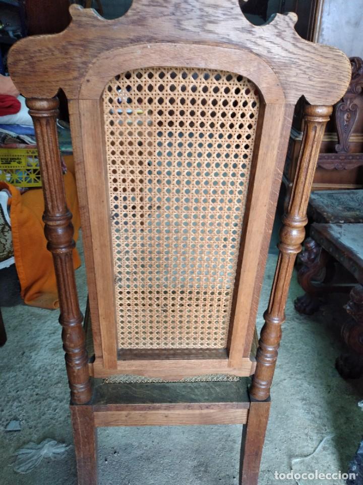 Antig&uuml;edades: Preciosa silla de roble y rat&aacute;n. - Foto 11