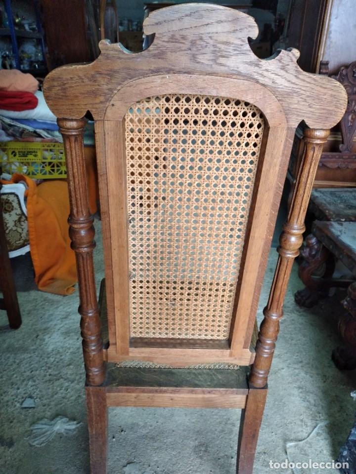 Antig&uuml;edades: Preciosa silla de roble y rat&aacute;n. - Foto 12