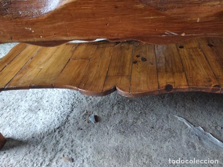 Antig&uuml;edades: Original mesa de centro de madera de pino y cristal estilo rustico. - Foto 8