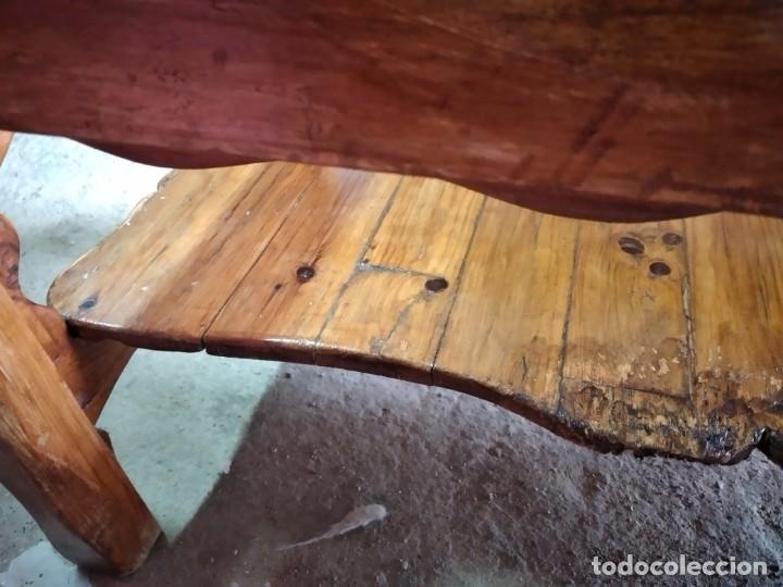 Antig&uuml;edades: Original mesa de centro de madera de pino y cristal estilo rustico. - Foto 14