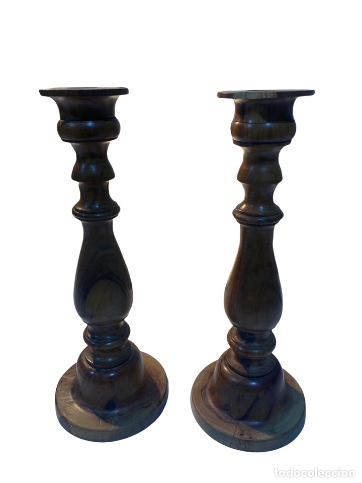 Antig&uuml;edades: Candelabros de madera - Foto 2