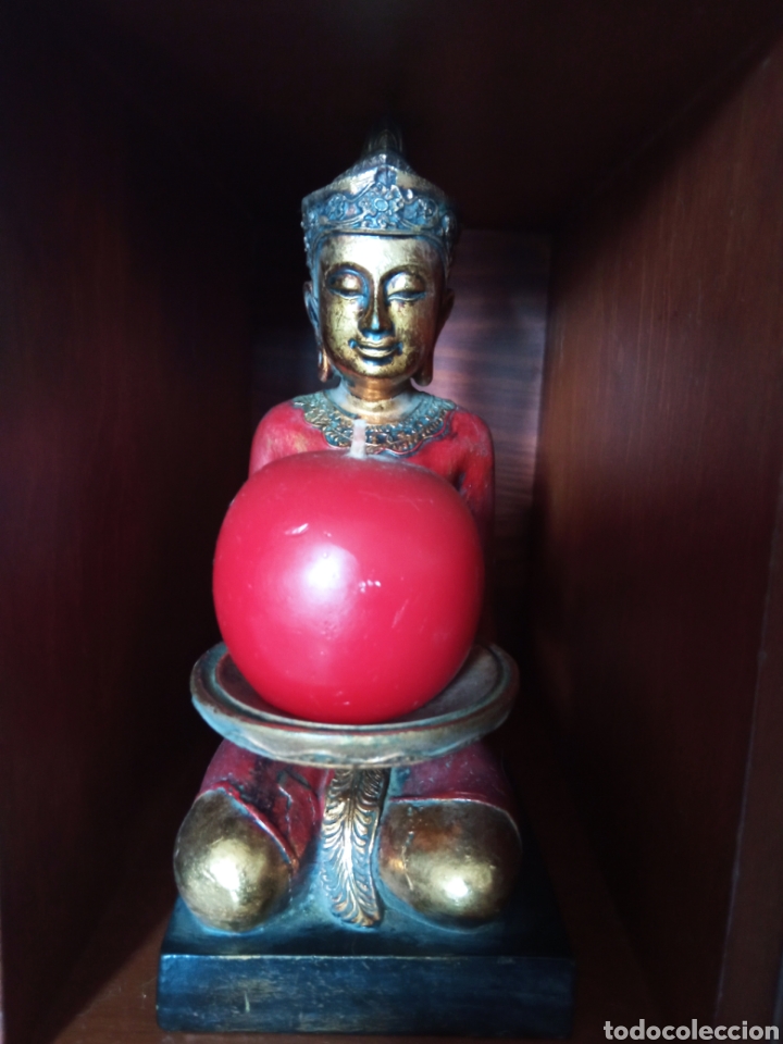 Antiques: Porta velas. Figura tailandesas porta velas realizada en resina.
