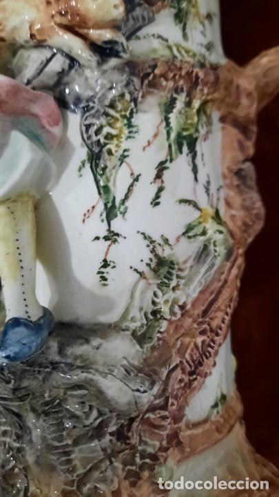 Antigüedades: jarron florero de siglo xix en ceramica tipo mayolica - Foto 2 - 301872453