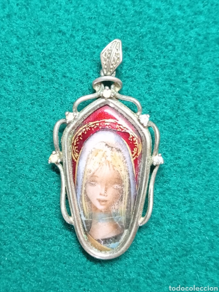 Antig&uuml;edades: PRECIOSA MEDALLA ESMALTADA CON VIRGEN - Foto 1