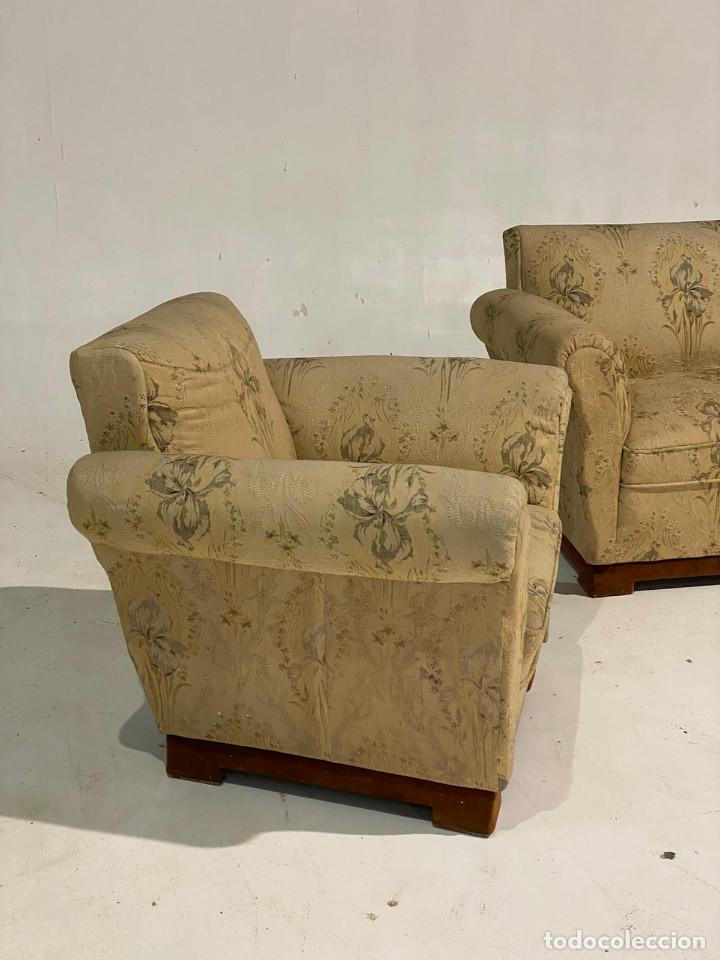 Antig&uuml;edades: Conjunto de Sof&aacute; m&aacute;s sillones. Ppios sXX - Foto 2
