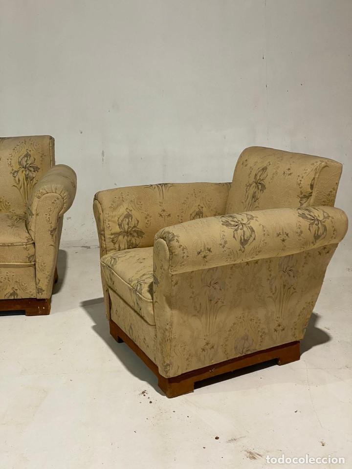 Antig&uuml;edades: Conjunto de Sof&aacute; m&aacute;s sillones. Ppios sXX - Foto 4