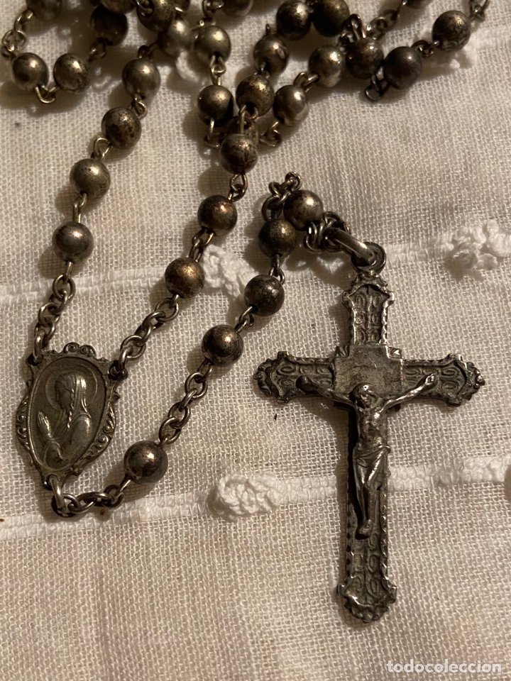 Antig&uuml;edades: C-8. Peque&ntilde;o rosario bolas plata. - Foto 1