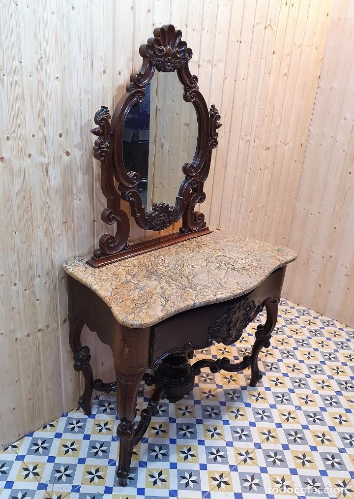 Antig&uuml;edades: TOCADOR CON ESPEJO ESTILO ISABELINO - Foto 3