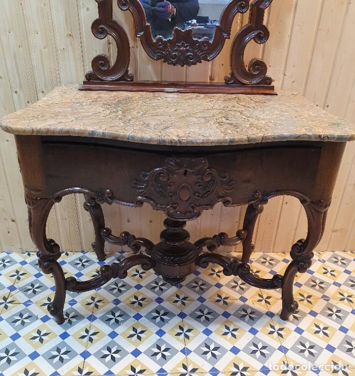 Antig&uuml;edades: TOCADOR CON ESPEJO ESTILO ISABELINO - Foto 6