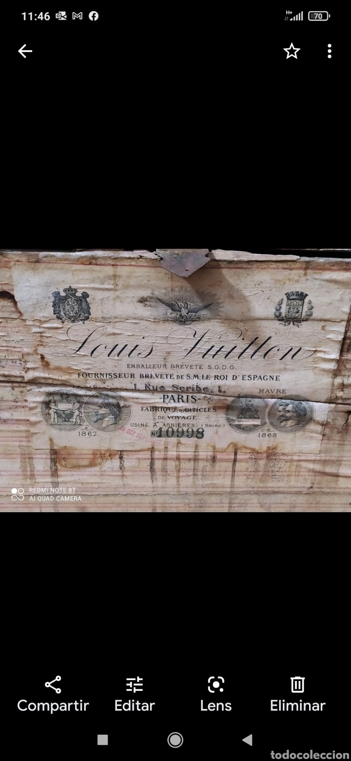 Antig&uuml;edades: BA&Uacute;L LOUIS VUITTON 10998 - Foto 10