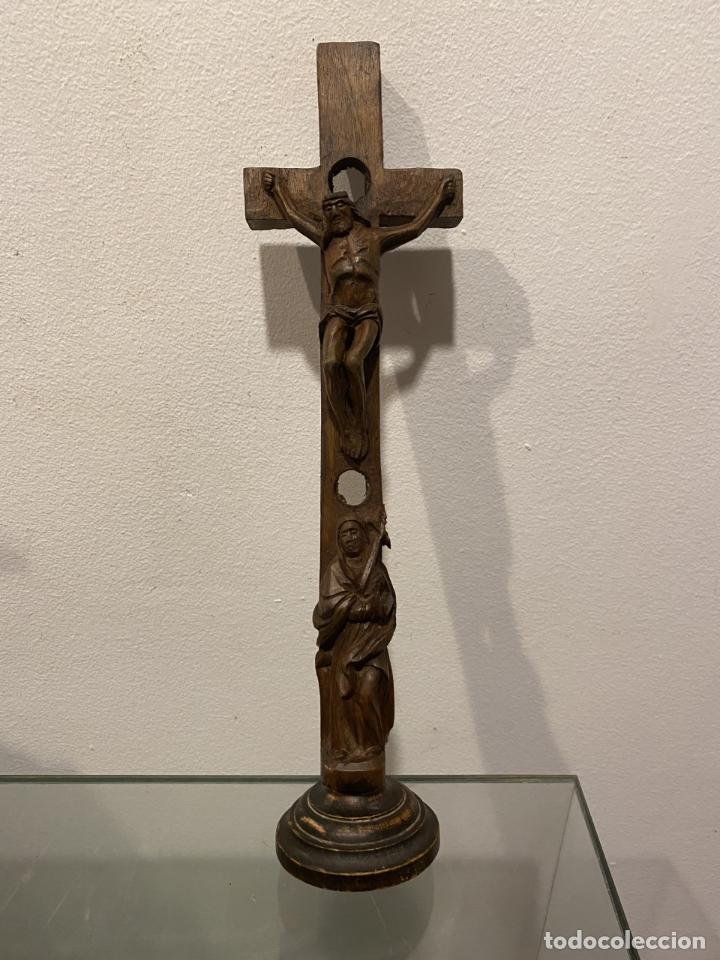 CRUZ DE ERMITAÑO RELICARIO (Antigüedades - Religiosas - Crucifijos Antiguos)