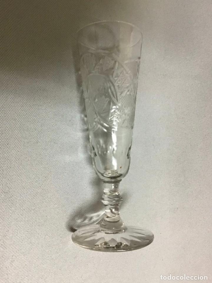 Antig&uuml;edades: LICORERA Y COPAS DE CRISTAL TALLADO - Foto 4