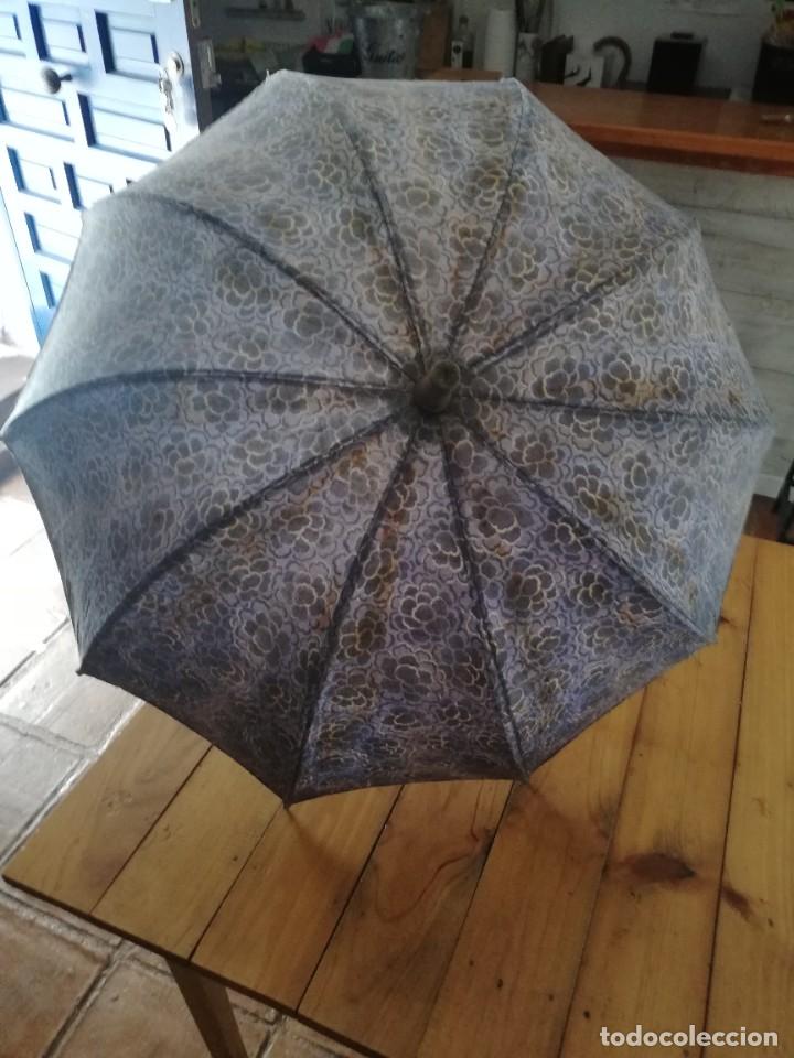 Antig&uuml;edades: Antigua sombrilla estampada - Foto 4