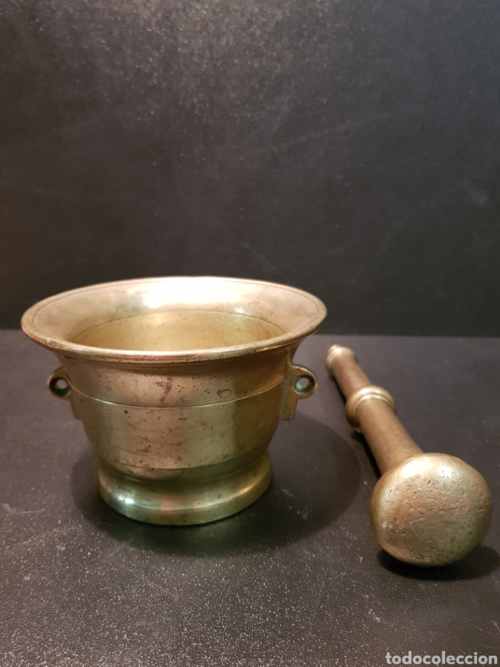 Antig&uuml;edades: Mortero o Almirez de bronce antiguo - Foto 1