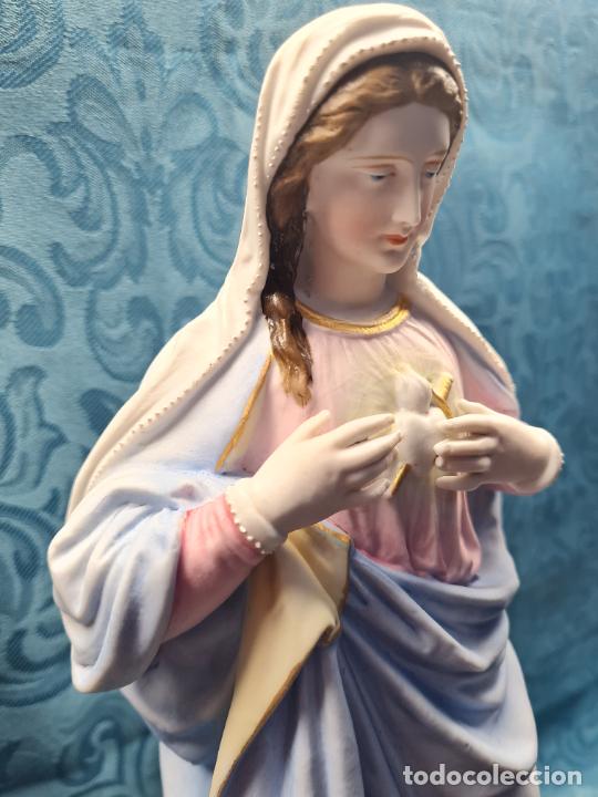 Antig&uuml;edades: VIRGEN SAGRADO CORAZ&Oacute;N (BISCUIT) - Foto 5