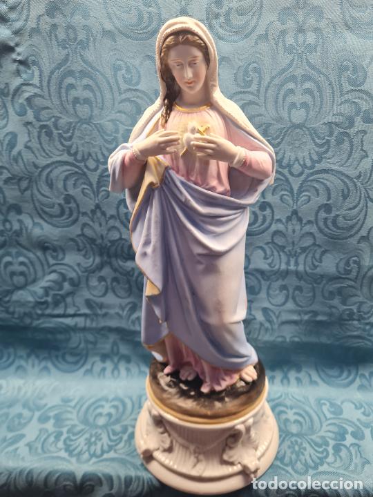 Antig&uuml;edades: VIRGEN SAGRADO CORAZ&Oacute;N (BISCUIT) - Foto 1